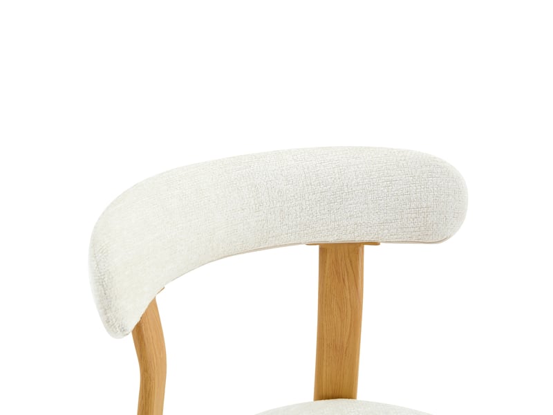  Lot de 2 chaises de salle à manger 79cm, chaise cuisine, style scandinave, dossier ergonomique, confortable, blanc, bois  - Conforama E
