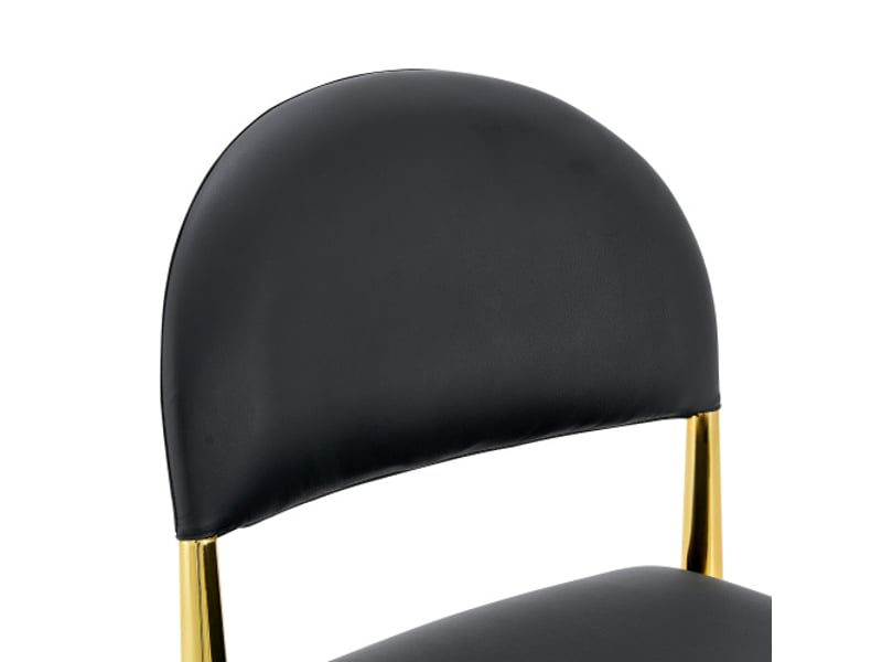 Chaises modernes duo – dossiers arrondis, rembourrées, cuir pu, pieds métal – hauteur 80 cm - Conforama E