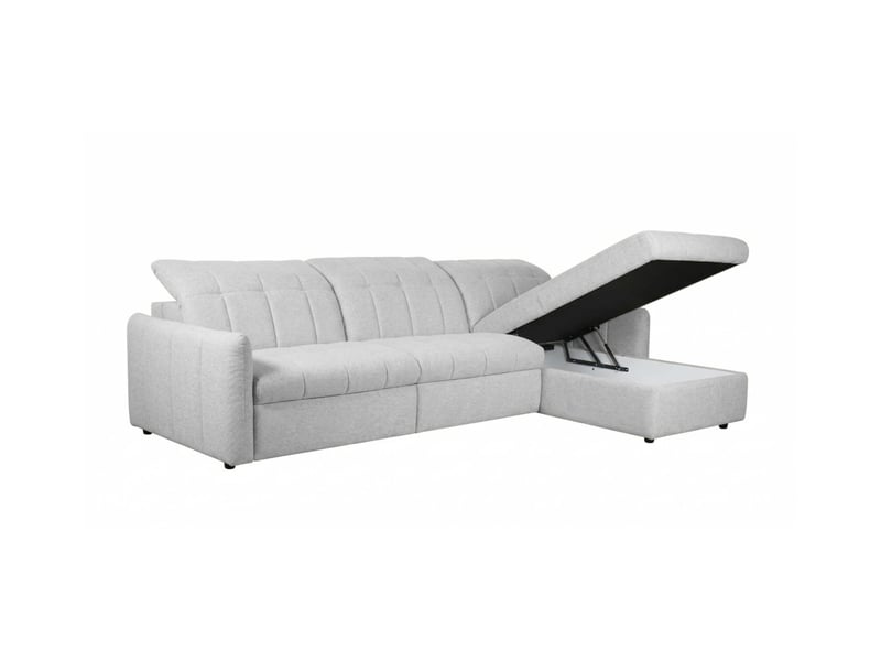Canapé d'angle convertible roma avec relax électrique en tissu - gris clair ROMA - Conforama C