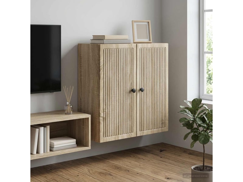  Armoire murale salon chêne sonoma 59x31x60cm bois d'ingénierie shl4106  - Conforama B