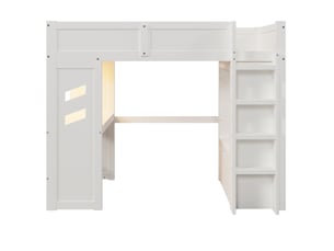 Lit mezzanine 90x200 cm <strong></strong> <strong></strong> coloris blanc