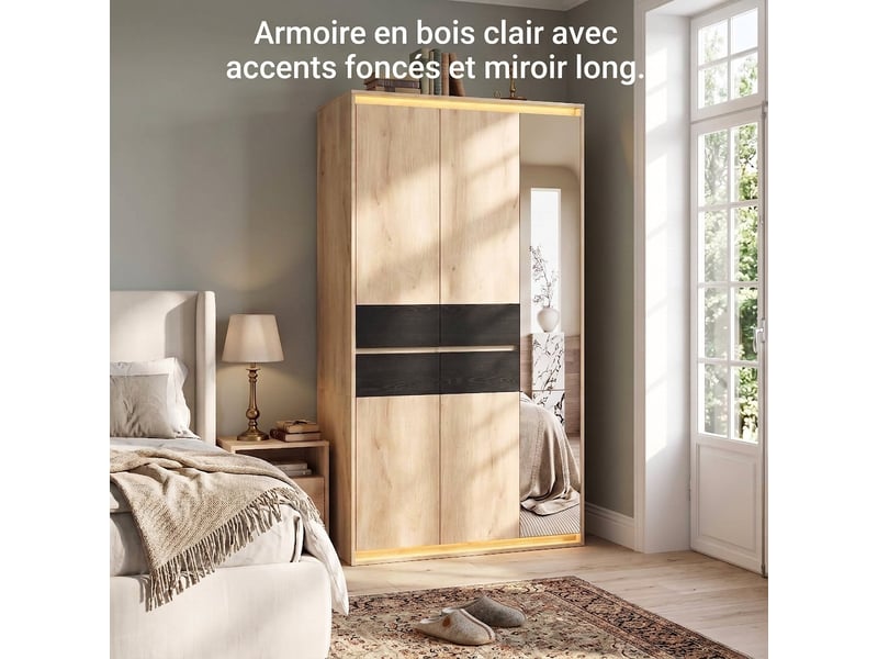  Armoire blanche 3 portes avec portes persiennes 135x50x200 cm  - Conforama B