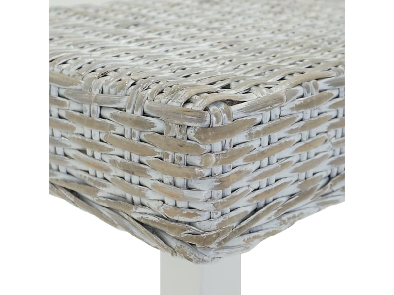  Banc d'entrée, banc d'intérieur blanc 160x35x45 cm rotin kubu naturel et acajou solide  - Conforama D