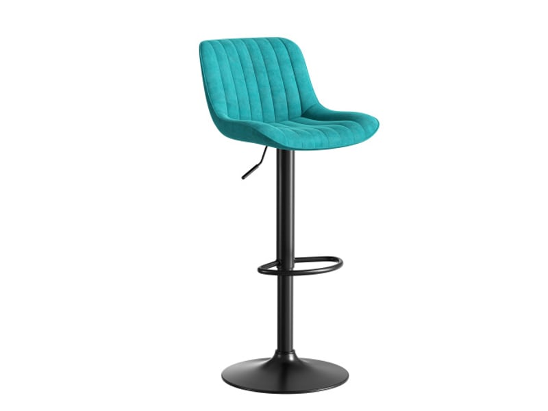 Chaise de bar pivotante en velours bleu, réglable en hauteur – lot de 4 chaises pour salle à manger - Conforama B