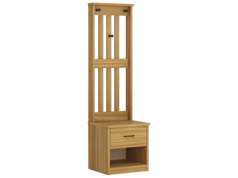 Porte manteau couloir sandnes 45x40x159,5 cm bois massif pin shl13265 - Conforama A