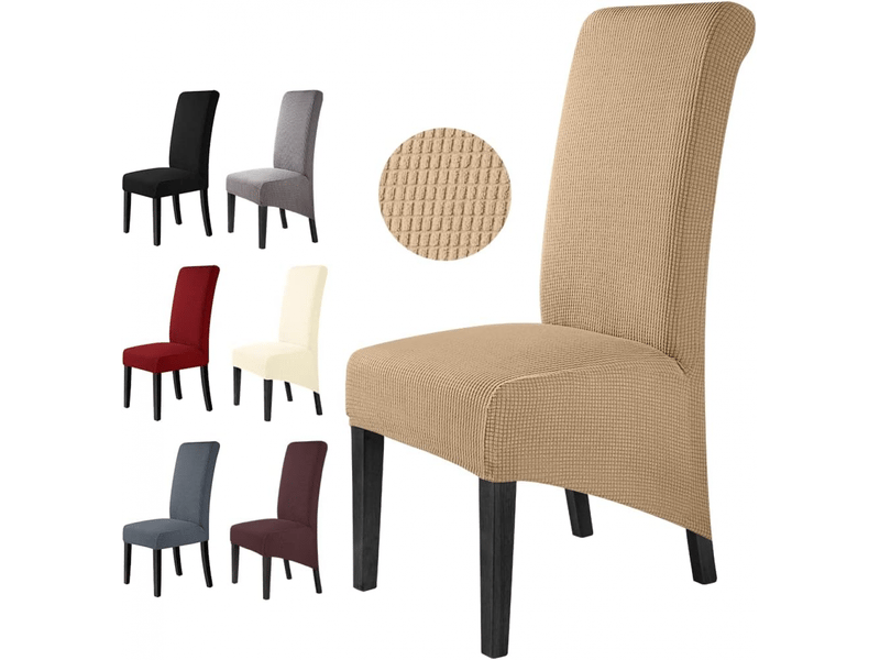  Lot de 2 housses de chaise kaki - taille xl, jacquard élastique extra large, housses universelles amovibles et lavables, idéales pour les mariages, l XLH-ZLS-009206ZLS - Conforama B