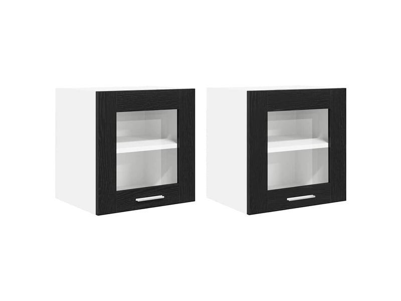 Meuble de rangement cuisine, armoire suspendue 2 pcs chêne noir bois d'ingénierie shl6710  - Conforama A