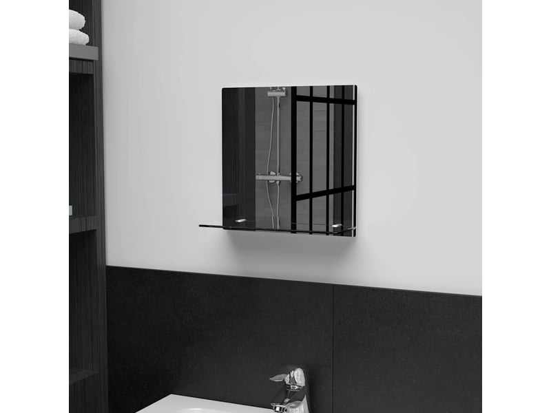  Miroir mural avec étagère 30x30 cm verre trempé cf62810  - Conforama B