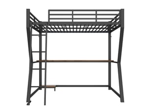 Lit mezzanine 140x200 cm <strong>ZOVIRA</strong> <strong></strong> coloris noir