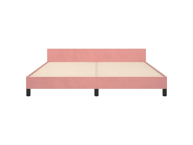  Lit double- lit adulte -  cadre de lit et tête de lit sans matelas rose 180x200cm velours  - Conforama D