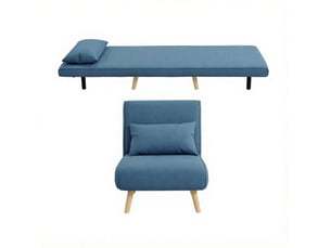 Fauteuil convertible MEUBLIV  Polyester bleu vendu A l'unité