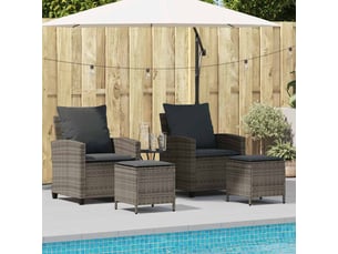 Vidaxl ensemble de canapé de jardin 4 pcs avec coussins gris résine tressée