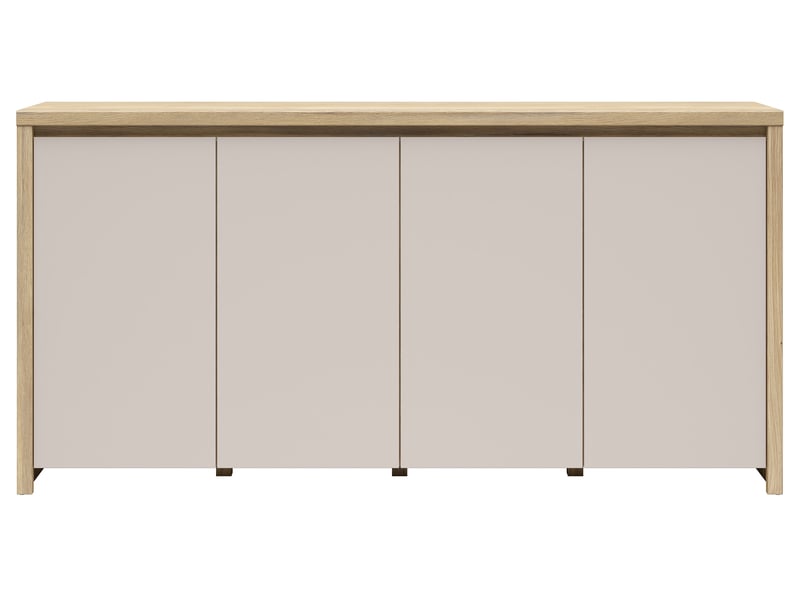  Buffet bas meuble de rangement 4 portes coloris chêne mauvellacachemire - longueur 182 x profondeur 40 x hauteur 94 cm  - Conforama D