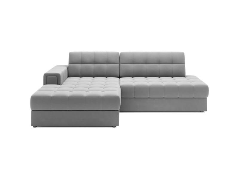 Canapé d'angle convertible cubito gris 240 cm avec coffre de rangement et couchage - Conforama A
