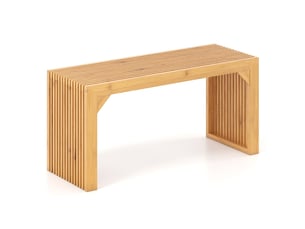 Banc à manger en bambou 90 x 33 x 43 cm capacité 300 kg usage intérieur et extérieur style moderne en bambou naturel 20_0016306