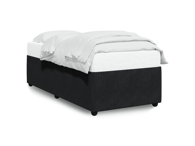 Lit simple- lit adulte -  cadre de lit sans matelas noir 80x200 cm velours  - Conforama A