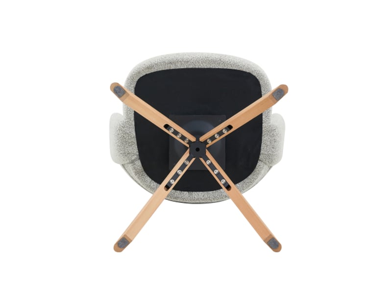  Lot de 2 chaises pivotantes rétro-luxe gris clair, tissu structuré, pieds bois massif, 81,5 cm, 360°, silencieuses  - Conforama D