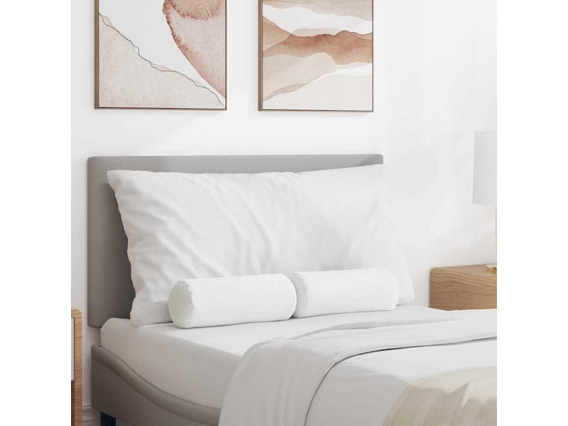  Lot de 2 coussins d'accent, coussins décoratifs, coussins lombaires tissu blanc ø 15 x 40 cm cf56683  - Conforama B