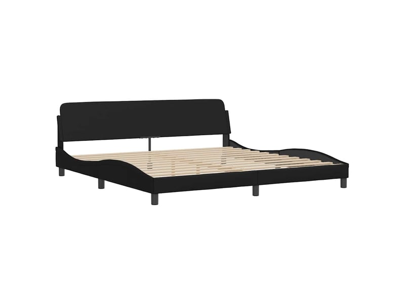  Lit avec matelas dover noir 200x200 cm similicuir  - Conforama D