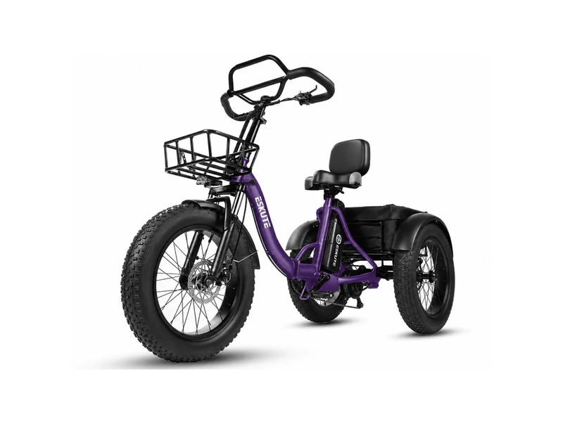  Tricycle électrique 20 pouces eskute t302pro, 48 v 250 w 20,8 ah, confort ergonomique, violet  - Conforama B