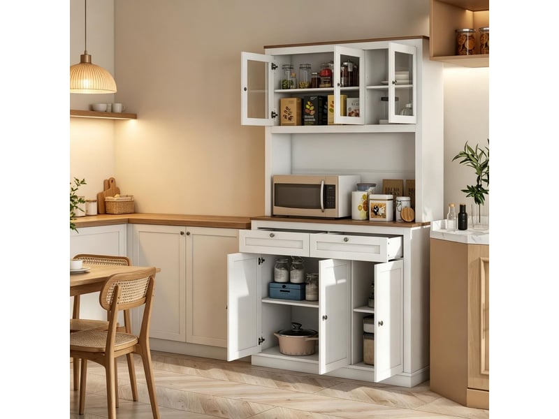 Buffet rangements ouverts bahut étagères ouvertes tiroirs et grand espace de rangement - Conforama B