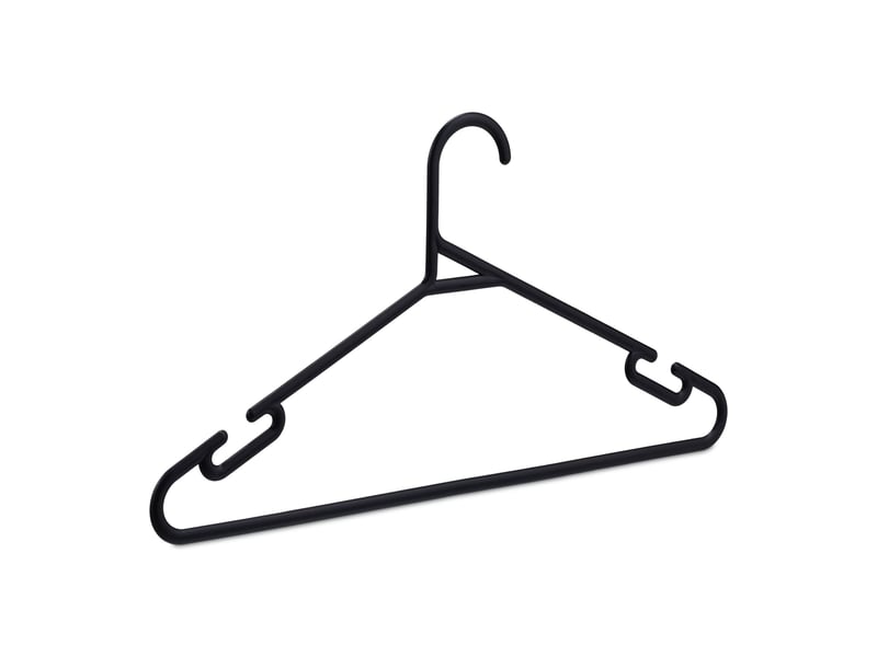  Lot de 24 cintres à pantalon design ergonomique rangement armoire gain de place en plastique noir 13_0010771  - Conforama A