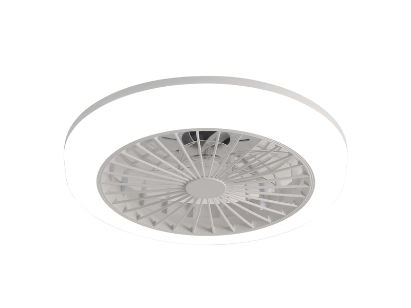  Ventilateur de plafond fermé 46 cm avec lumière, télécommande, design sans pales moderne, montage affleurant  - Conforama D
