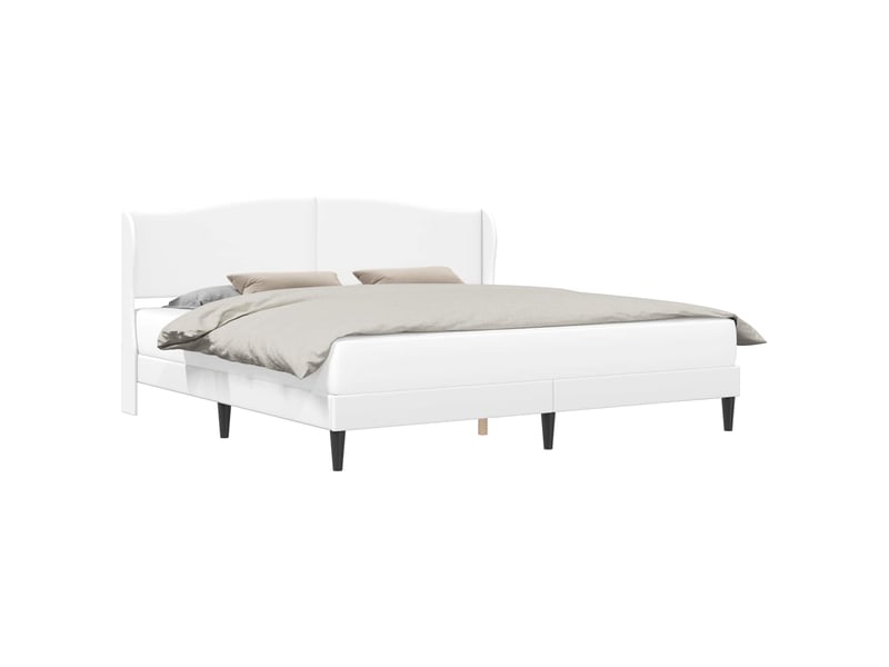  Lit double- lit adulte -  cadre de lit avec tête de lit blanc 200 x 200 cm simili cuir  - Conforama A