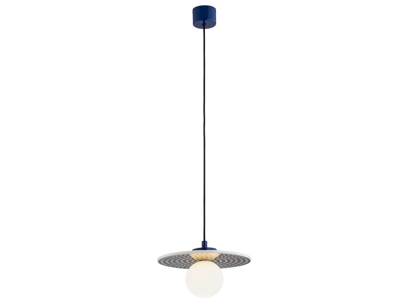  Argon boll suspension artisanale boll, bleu cobalt profond, pois blancs, culot g9, ip44  - Conforama A