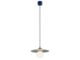 Argon boll suspension artisanale boll, bleu cobalt profond, pois blancs, culot g9, ip44