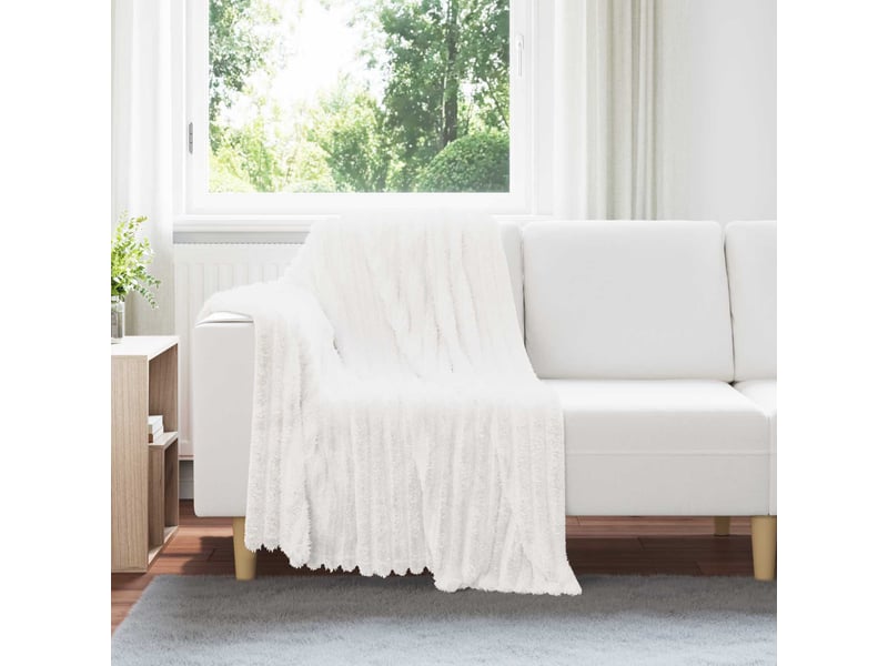  Plaid canapé blanc 150x130 cm 0.45 kg polaire  - Conforama B
