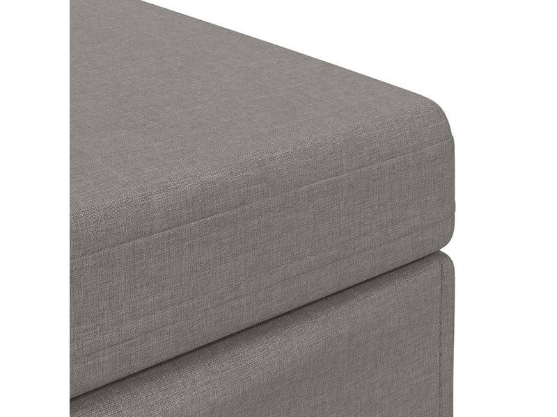  Tabouret bas, ottoman taupe 41x41x40 cm tissu et bois stratifié  - Conforama E