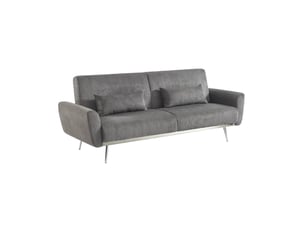 Canapé droit convertible 3 places Velours gris