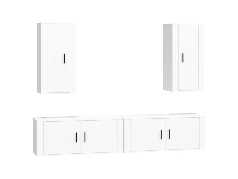  Ensemble de meubles tv 4 pcs blanc bois d'ingénierie shl33843  - Conforama A