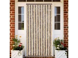 Rideau anti-mouches, moustiquaire marron foncé et beige 90x200 cm chenille cf43572