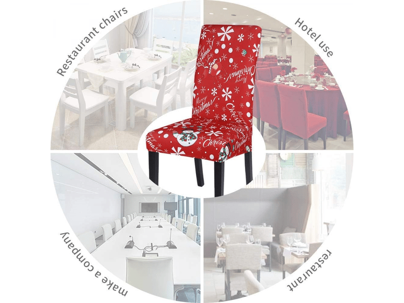  Ensemble de housses de chaises élastiques de noël, convenant aux restaurants, mariages, hôtels, fêtes, banquets, rouge XLH-ZLS-009353MF - Conforama C