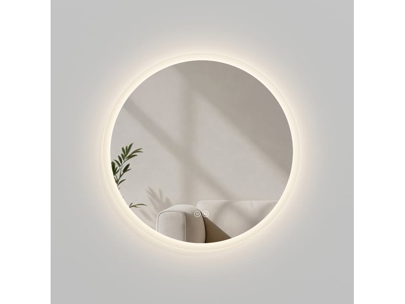 Emke miroir lumineux salle de bain rond diamètre 70cm, miroir led avec interrupteur tactile, anti-buée, miroir avec éclairage 3 couleurs - Conforama A