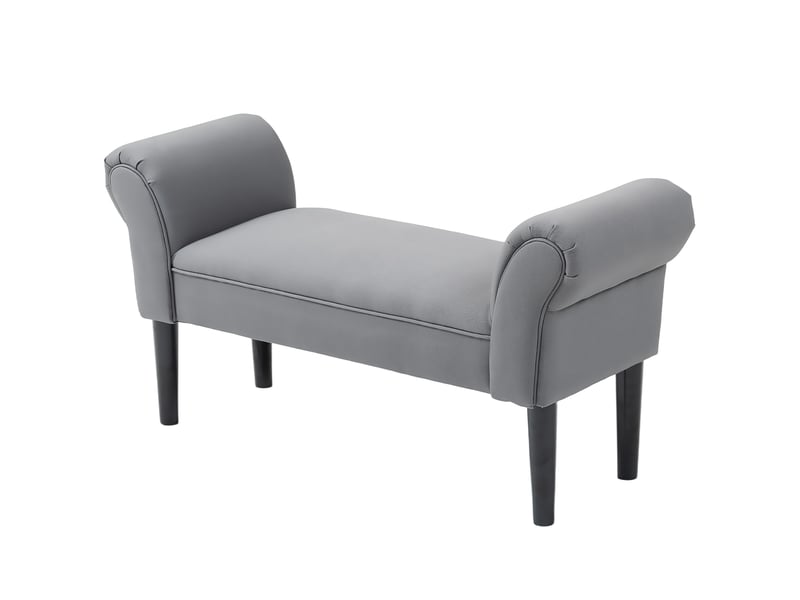  Banc, banc de lit, construction robuste, revêtement souple, 102 x 36 x 51 cm, gris  - Conforama B