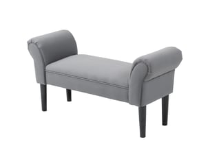 Banc, banc de lit, construction robuste, revêtement souple, 102 x 36 x 51 cm, gris