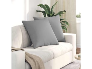 Lot de 2 coussins de canapé, coussins décoratifs tissu gris nuage 80 x 80 cm cf58885