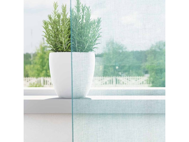  Lot de 2 rideaux en voile, voilages avec passe-tringles turquoise cf44496  - Conforama C