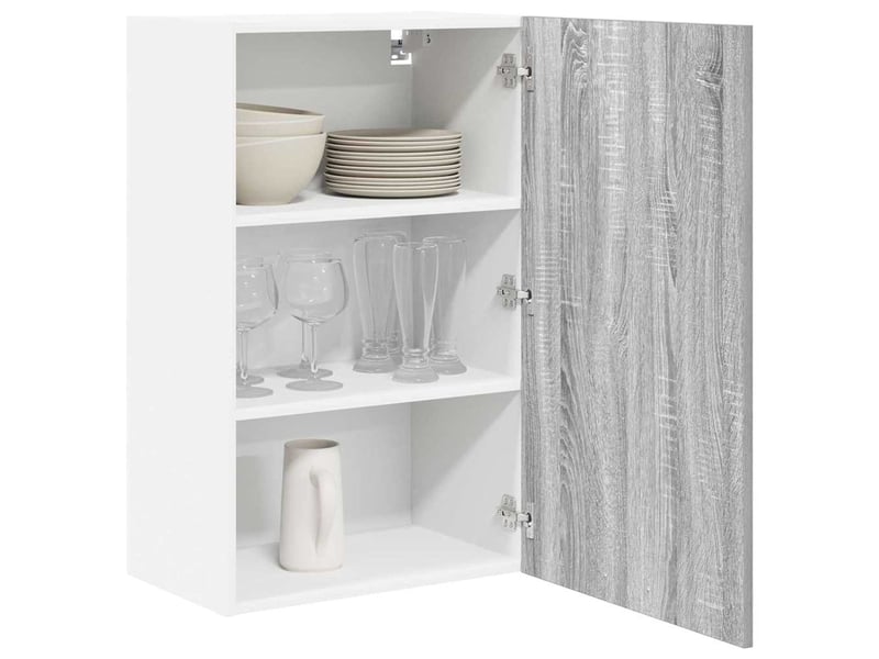 Meuble de rangement | armoire suspendue gris sonoma et blanc 50 x 31 x 80 cm - Conforama C