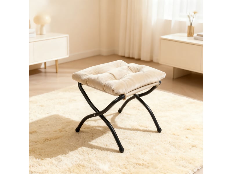  Fauteuil relax avec pouf, accoudoirs, poche latérale et repose-pieds, fauteuil lounge tv en tissu pour salon, chambre et bureau  - Conforama E