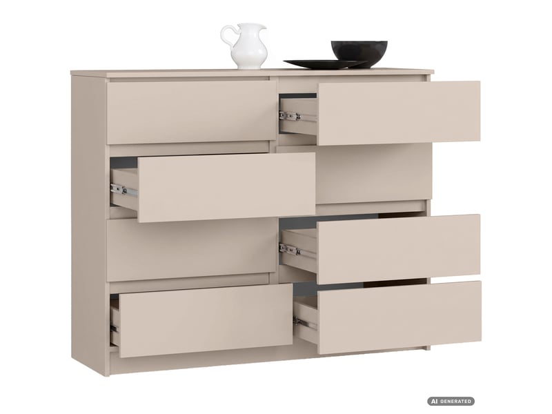  Commode k120 cachemire 120 cm 8 tiroirs 120x40x99 cm Commode K120 - Conforama B