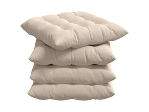 Lot de 4 coussins de siège, coussins décoratifs microfibre beige 40 x 40 x 6 cm cf59942