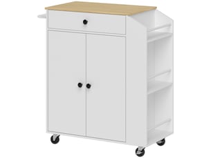 Îlot central cuisine mobile desserte cuisine avec tiroir étagère réglable placard à deux portes blanc 82 x 38 x 86,5 cm