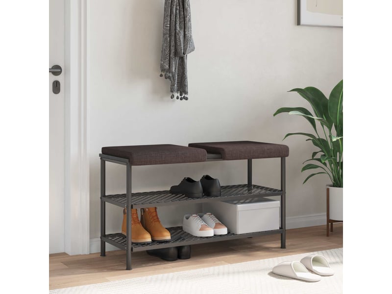 Lot de 2 coussins de banc, coussins d'assise, coussins pour chaisecanapé tissu marron foncé profondeur 35 cm cf52510 - Conforama B