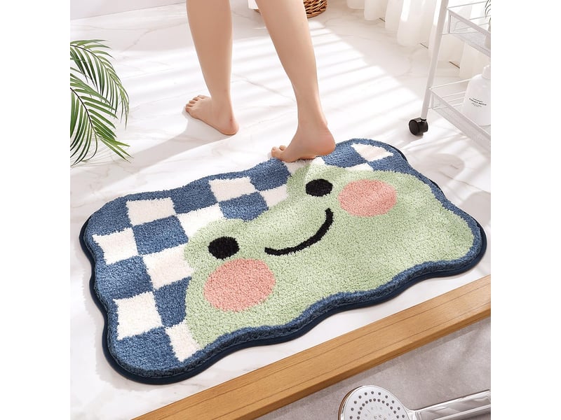  Tapis de salle de bain en forme de chat mignon, extra doux et absorbant, lavable en machine, tapis antidérapant pour baignoire,40x60cm  - Conforama A
