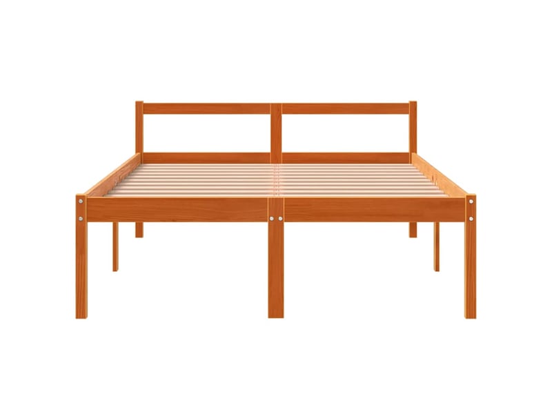  Lit double- lit adulte -  lit pour personne âgée sans matelas 120x200 cm bois pin massif  - Conforama C