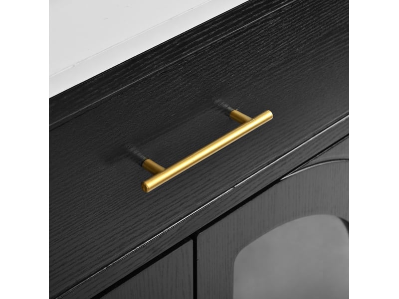  Îlot de cuisine 135x55x91 cm avec éclairage led, plan de travail, mdf, noir  - Conforama D